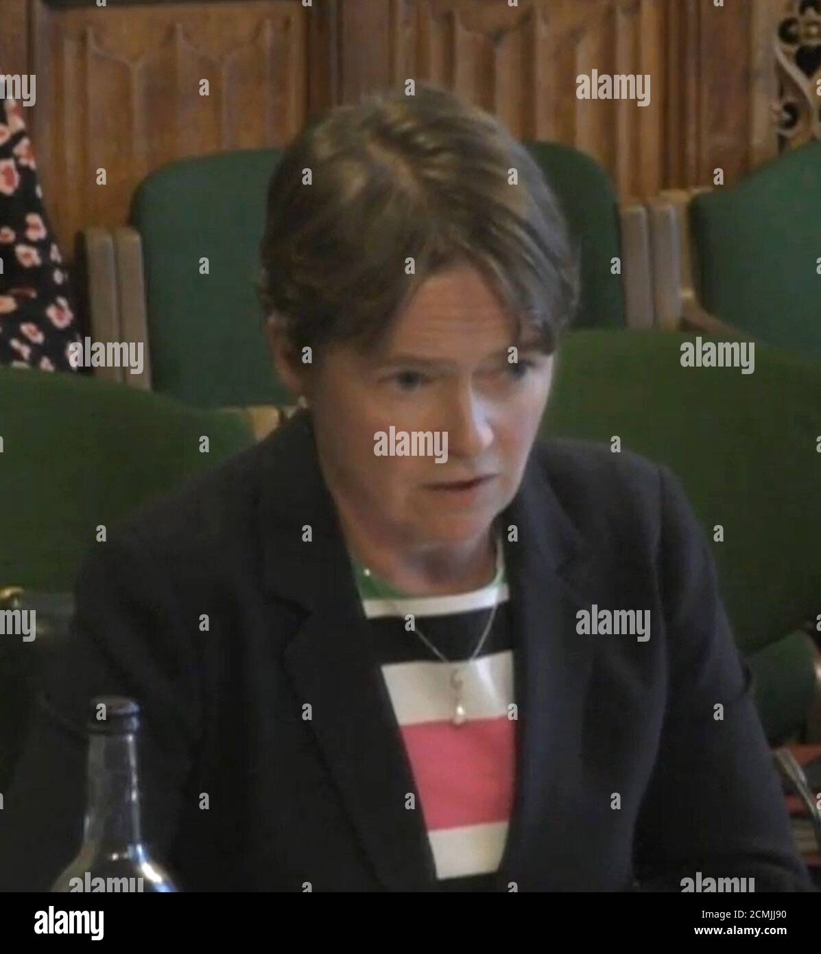 Screen grab of Baroness Dido Harding, Executive Chair of NHS Test and Trace Science giving evidence to the Commons Science and Technology Committee ,in the House of Commons, London, on UK testing capacity after Prime Minister Boris Johnson admitted there is not enough capacity in the testing system after demand 'massively accelerated' in recent weeks. Stock Photo