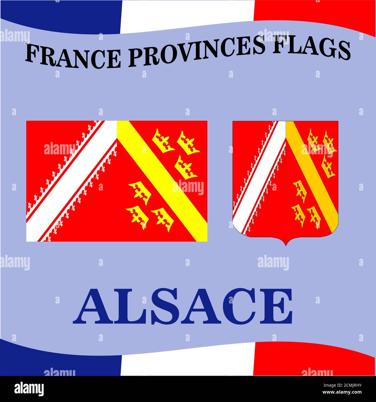 Flag of French province Alsace Stock Photo