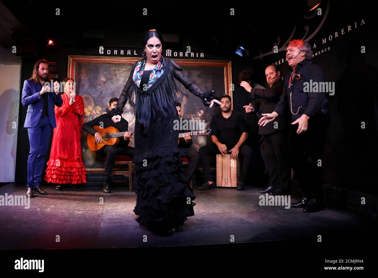 Flamenco Dancer Belen Lopez Performs At The Corral De La Moreria Flamenco Show Restaurant During Celebrations For Being Awarded A Michelin Star Marking A First Of Its Kind In Madrid Spain November