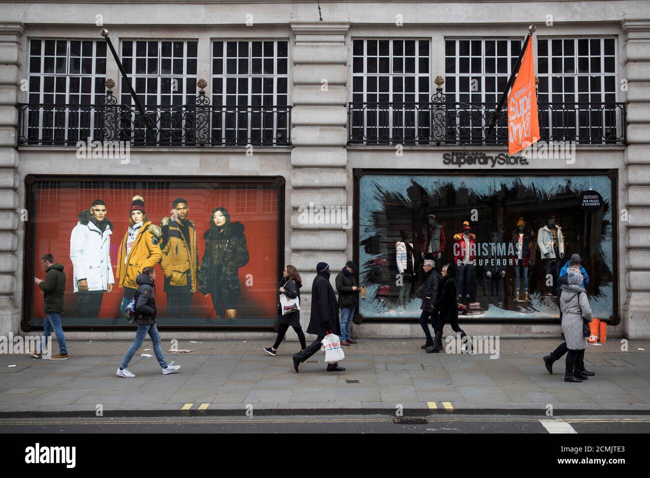 A Superdry store window display in Regent Street, London Stock Photo - Alamy