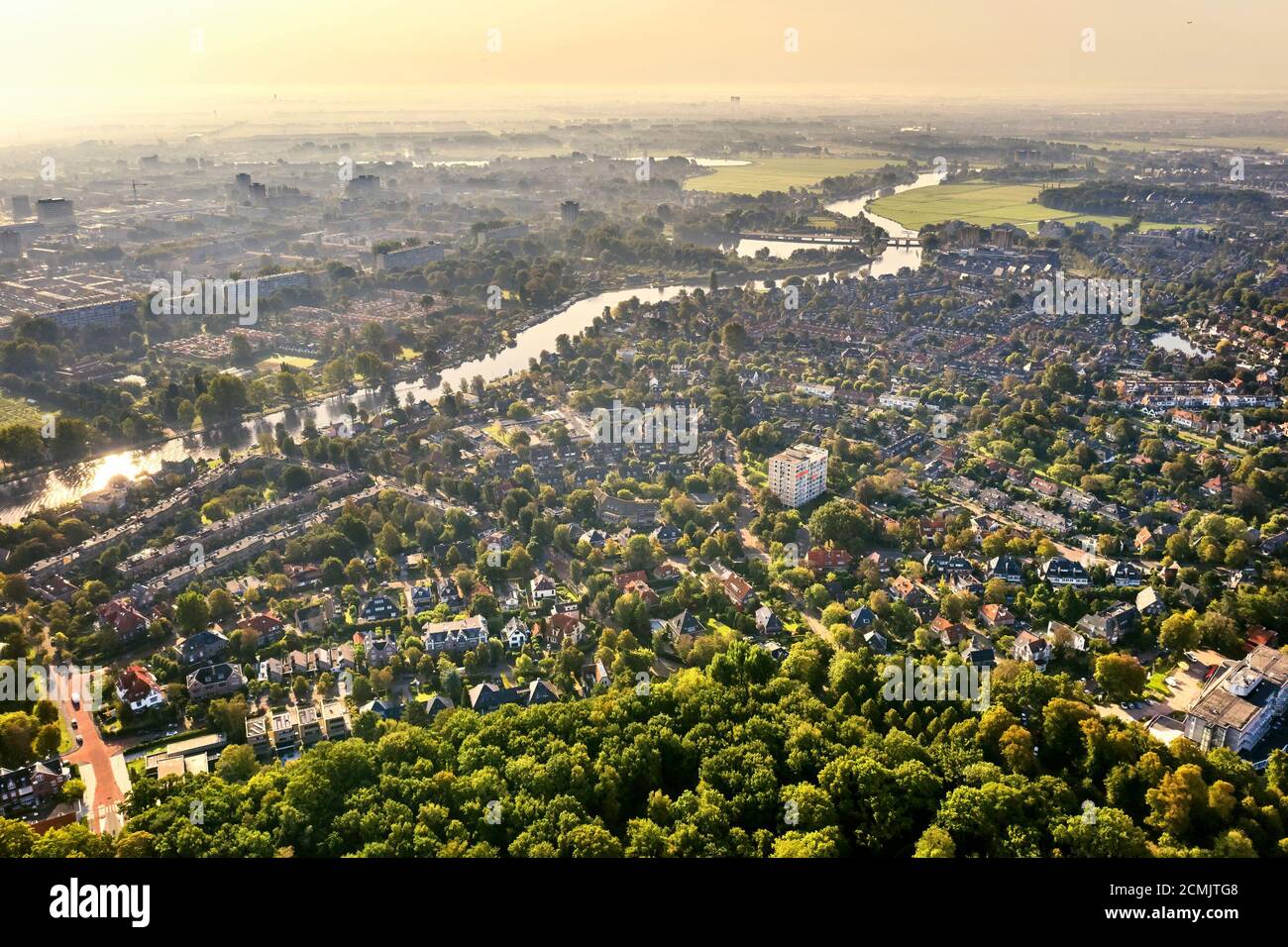 Netherlands, Haarlem - 17-08-2020: view from high above on the city of Haarlem Stock Photo