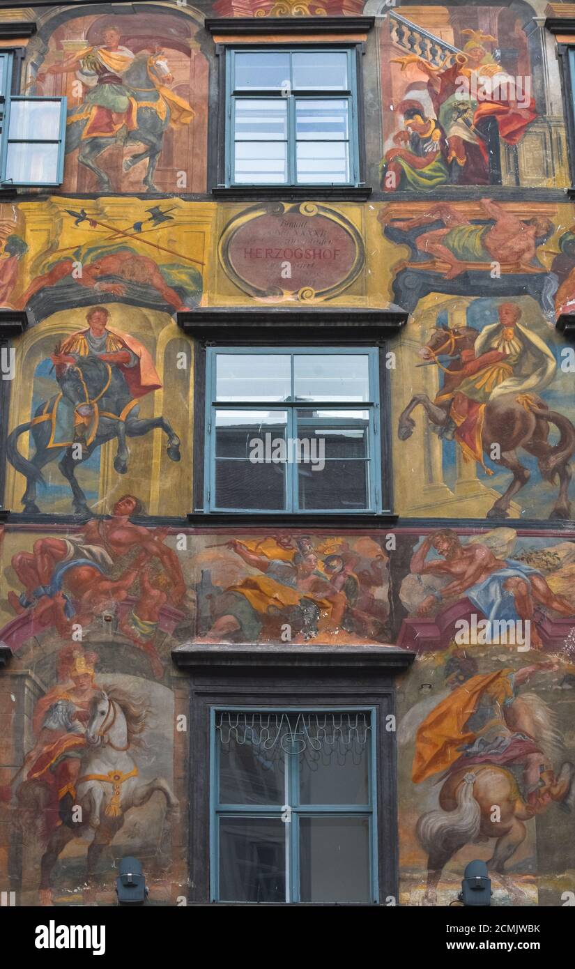 Graz/Austria - February 02, 2020: Building facade of famous Herzoghof ...