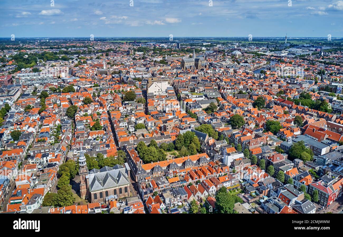 Netherlands, Haarlem - 17-08-2020: view from high above on the city of Haarlem Stock Photo
