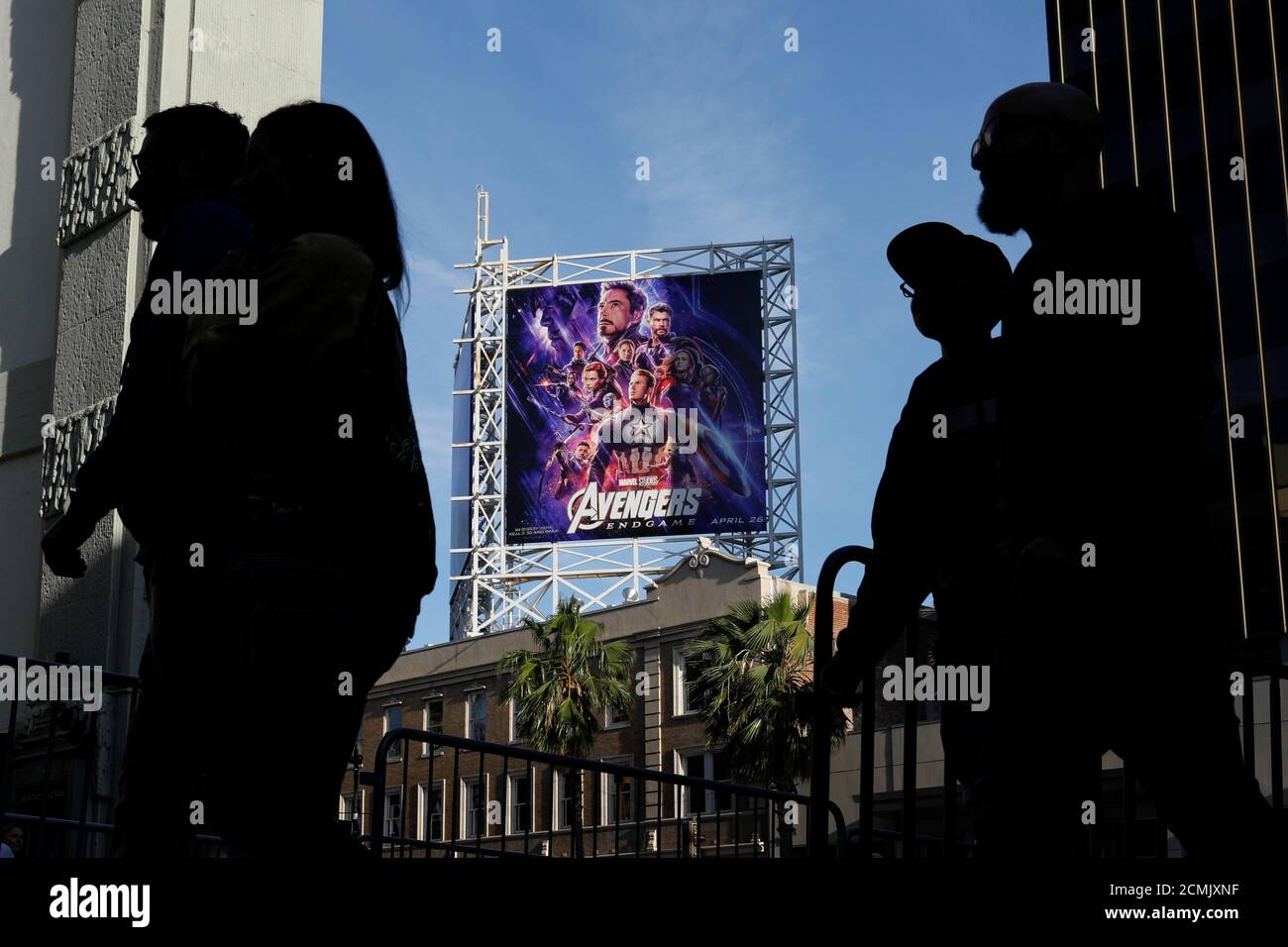 Avengers fans arrive at the TCL Chinese Theatre in Hollywood to attend the opening screening of 'Avengers: Endgame' in Los Angeles, California, U.S., April 25, 2019.  REUTERS/Mike Blake Stock Photo