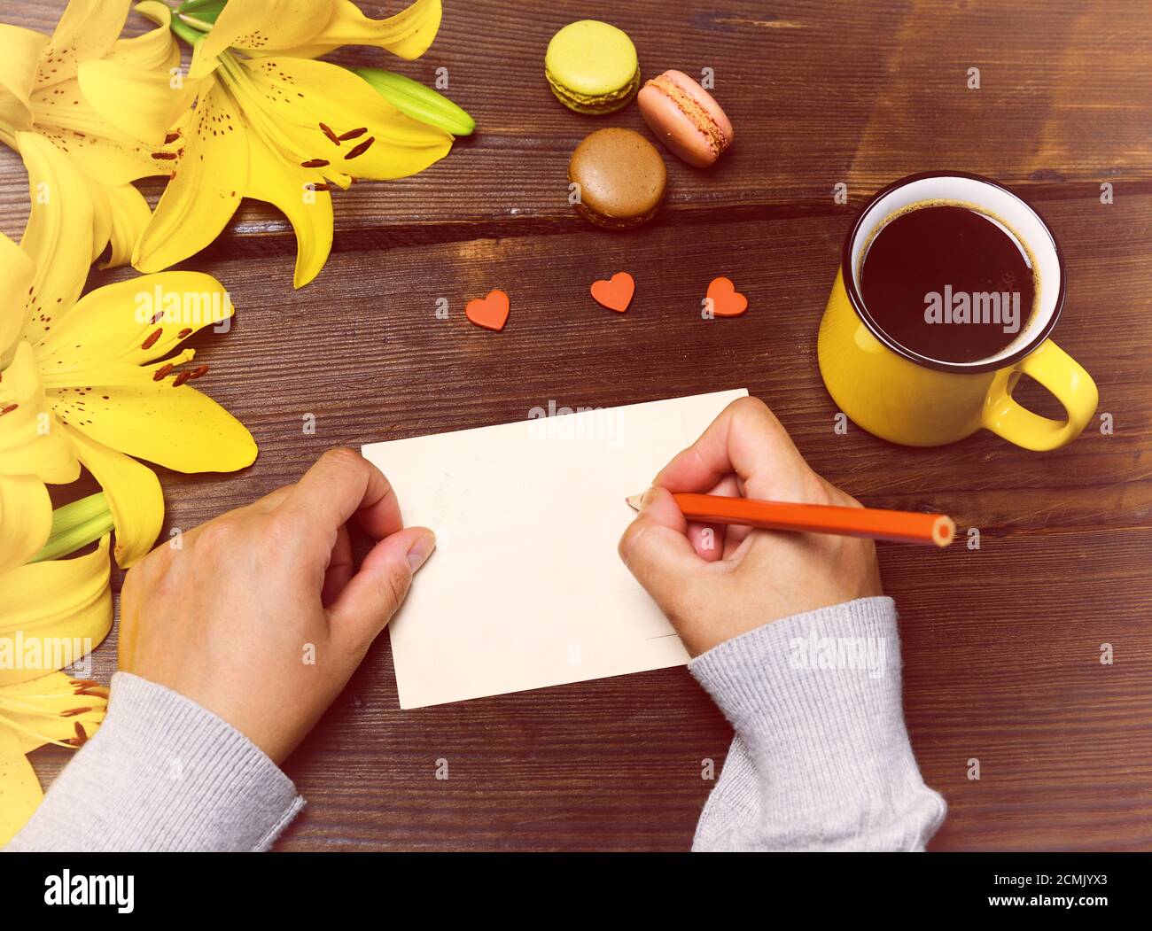 Female hands pencil hi-res stock photography and images - Alamy