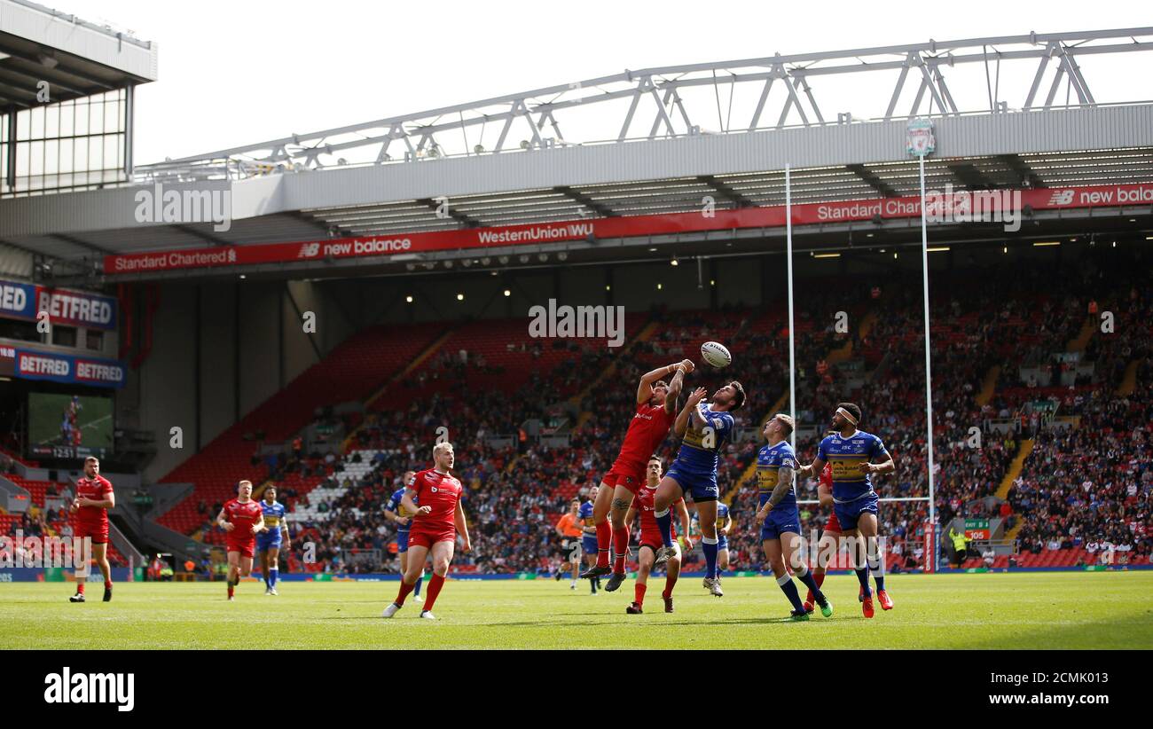 Rugby League - Super League - Leeds Rhinos v London Broncos - Anfield, Liverpool, Britain - May 26, 2019   General view during the match    Action Images/Craig Brough Stock Photo