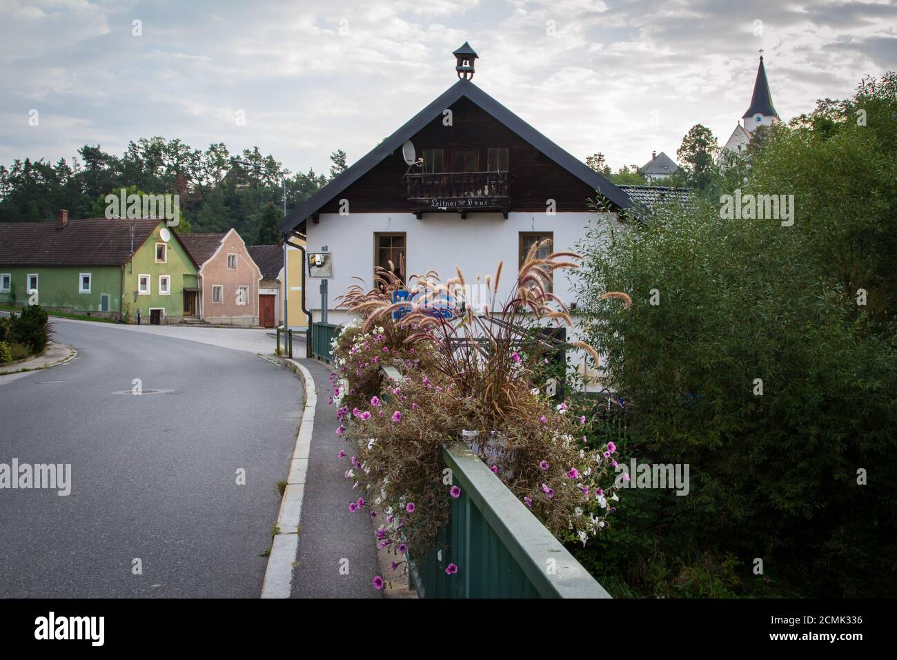 Historical houses in small town Weitra, Waldviertel, Austria Stock Photo