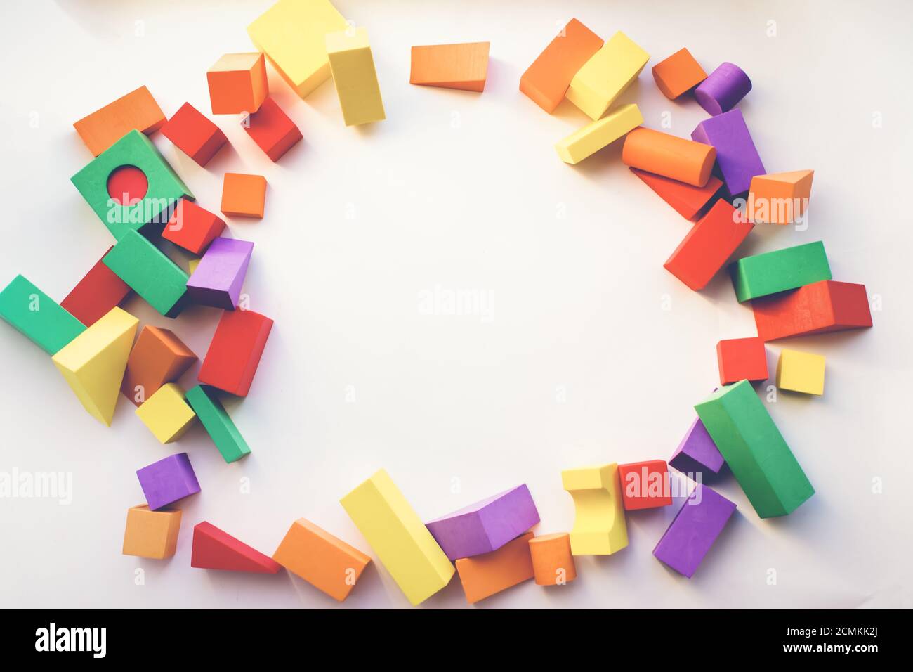 Background of children's toys. Children's constructor for an interesting educational game Stock Photo