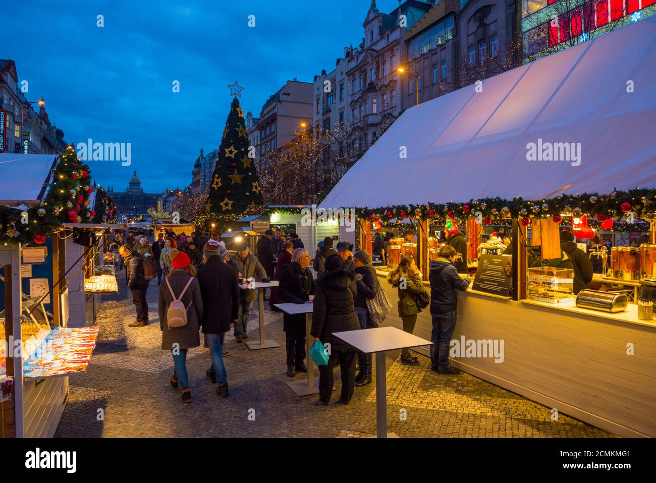 Czech Republic, Prague, New Town, Nove Mesto, Vaclavske namesti, Wenceslas Square Stock Photo