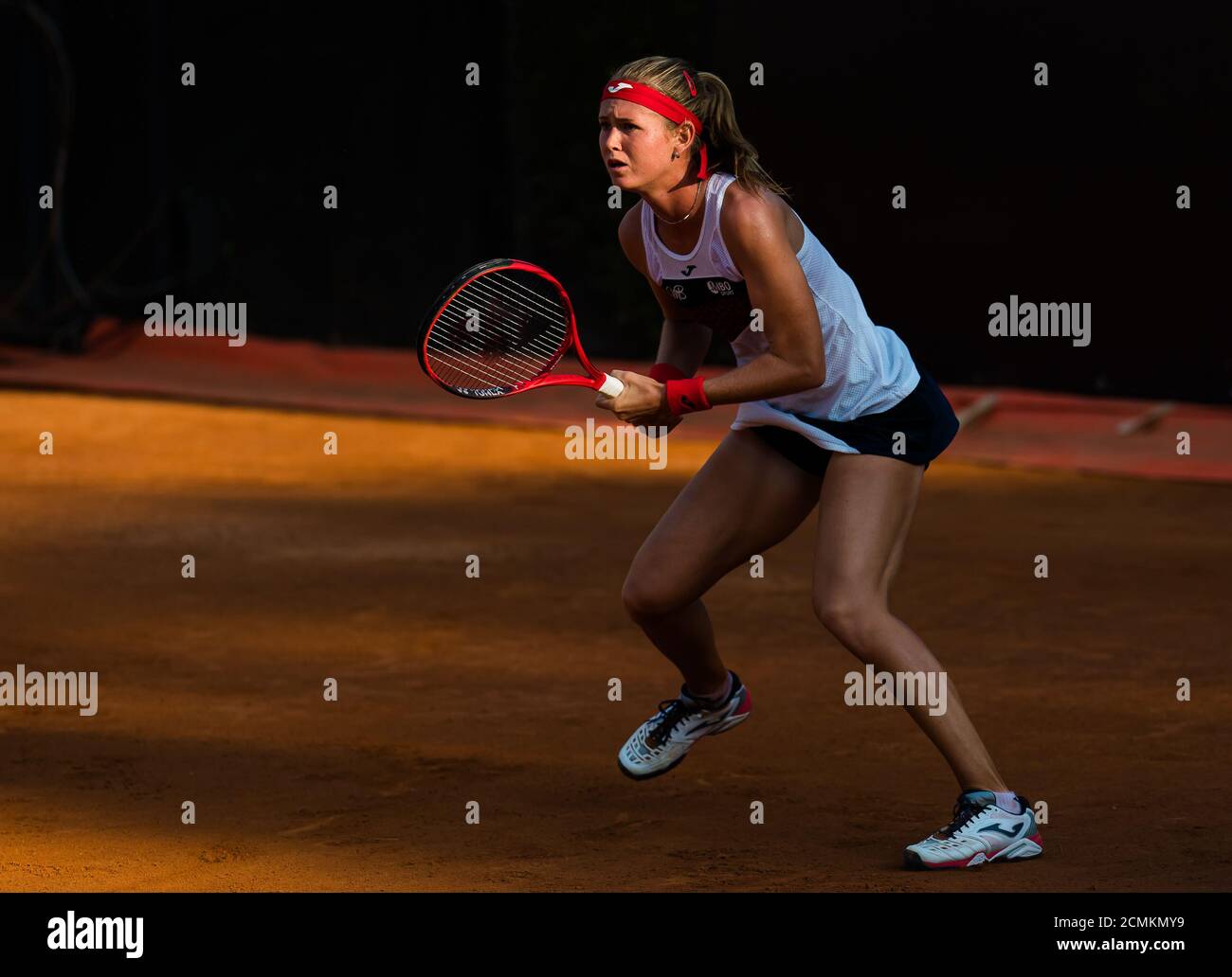 Marie Bouzkova of the Czech Republic in action during her second-round match at the 2020 Internazionali BNL d'Italia WTA Premier 5 tennis tournament o Stock Photo