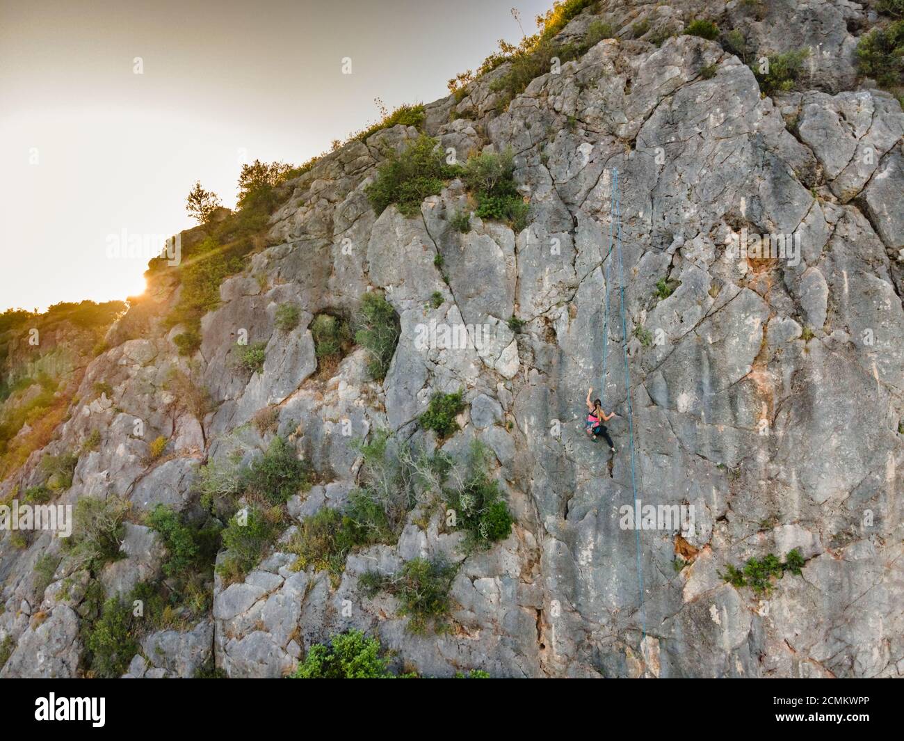 Climber woman in harness hi-res stock photography and images - Alamy