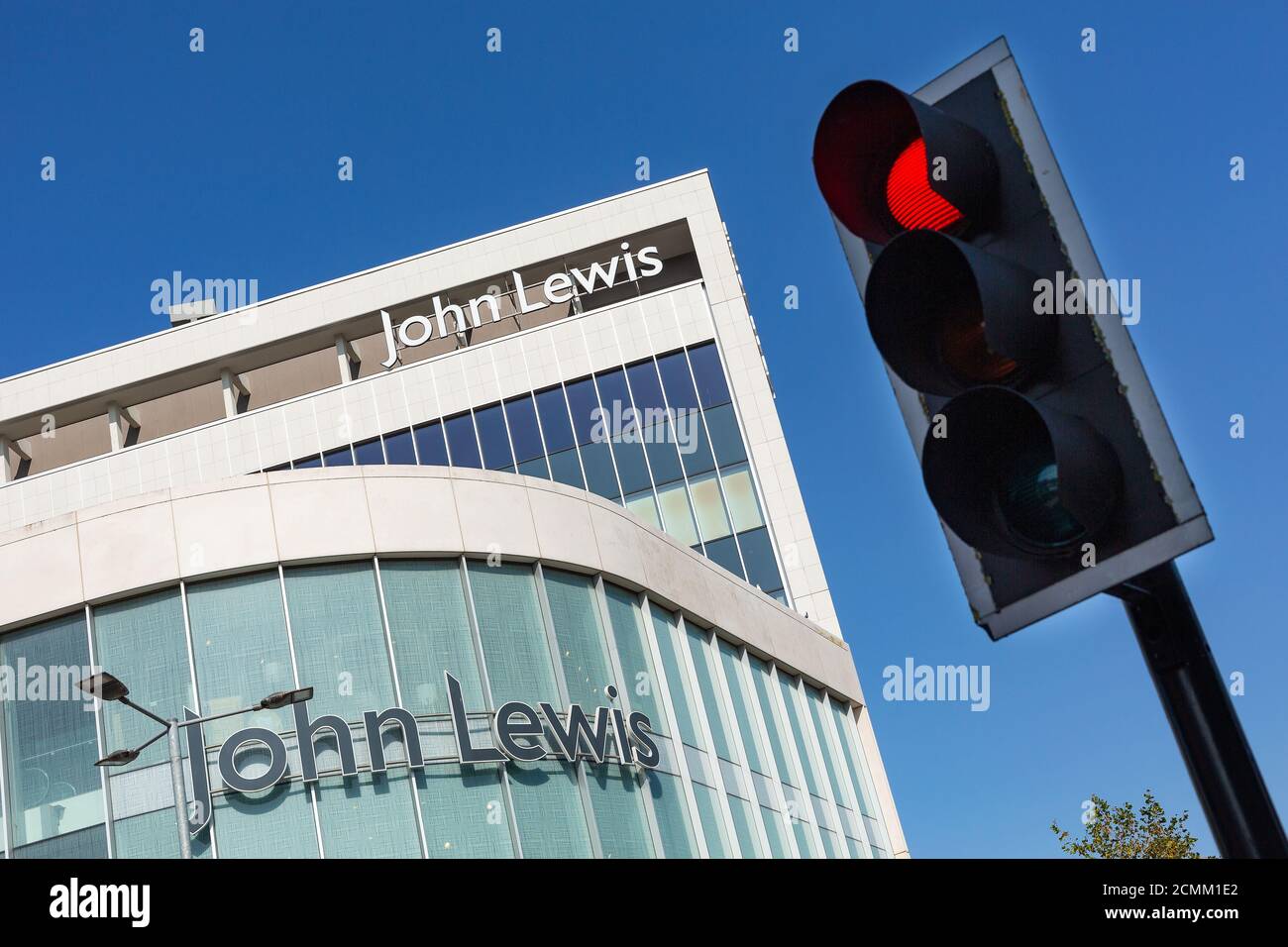 The John Lewis store in Exeter, devon with a blue sky Stock Photo Alamy