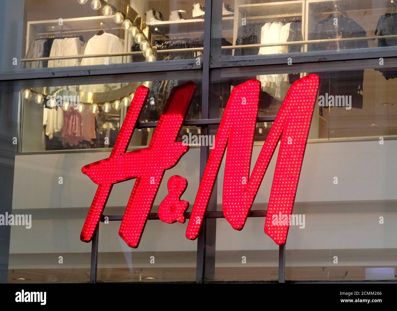 H&M logo is seen on a shop in Riga, Latvia January 30, 2020. REUTERS/Ints  Kalnins Stock Photo - Alamy