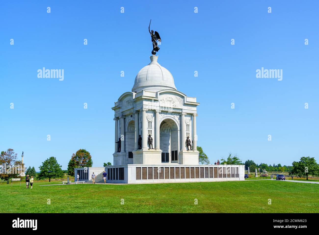 Gettysburg, PA, USA - September 6, 2020: The Pennsylvania Memorial at the Gettysburg National Military Park, in the United States. Stock Photo