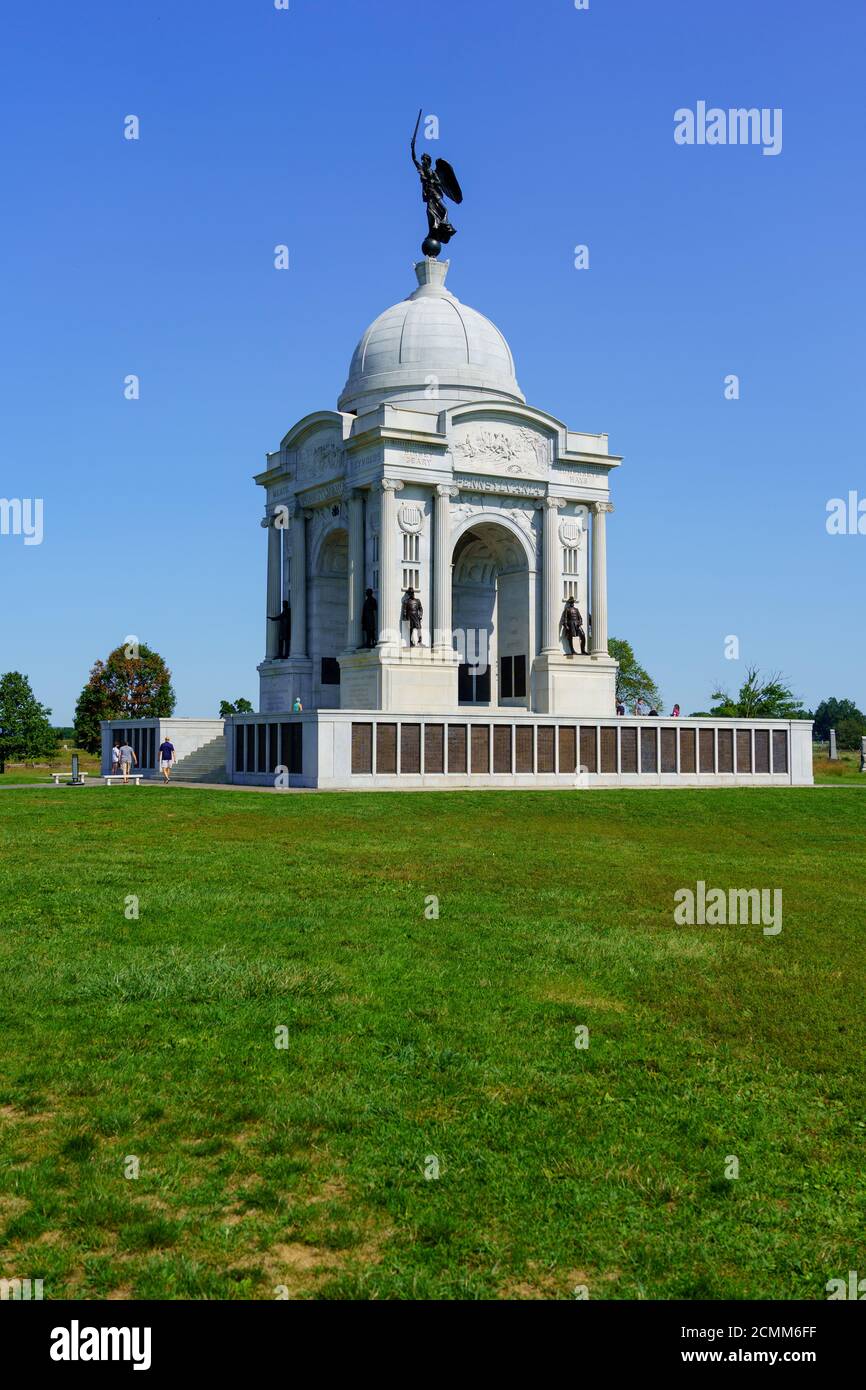 Gettysburg, PA, USA September 6, 2020 The Pennsylvania Memorial at