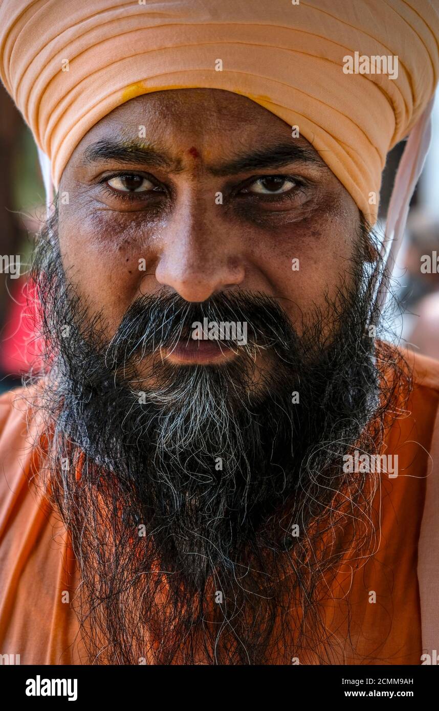 Varanasi India September 2020 Portrait Of A Sikh Man In Varanasi On Varanasi India September 2020 Portrait Of A Sikh Man In Varanasi On