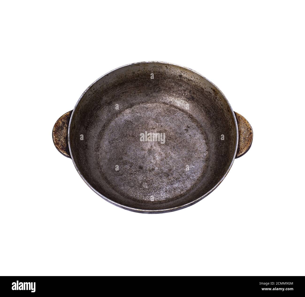 empty old aluminum deep frying pan Stock Photo Alamy