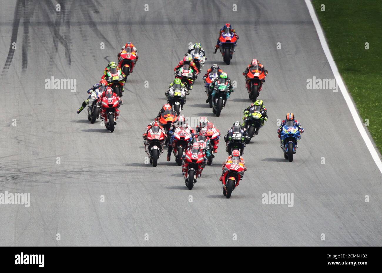 MotoGP - Austrian Grand Prix - Red Bull Ring, Spielberg, Austria - August  11, 2019 General view of riders at the start of the race REUTERS/Lisi  Niesner Stock Photo - Alamy