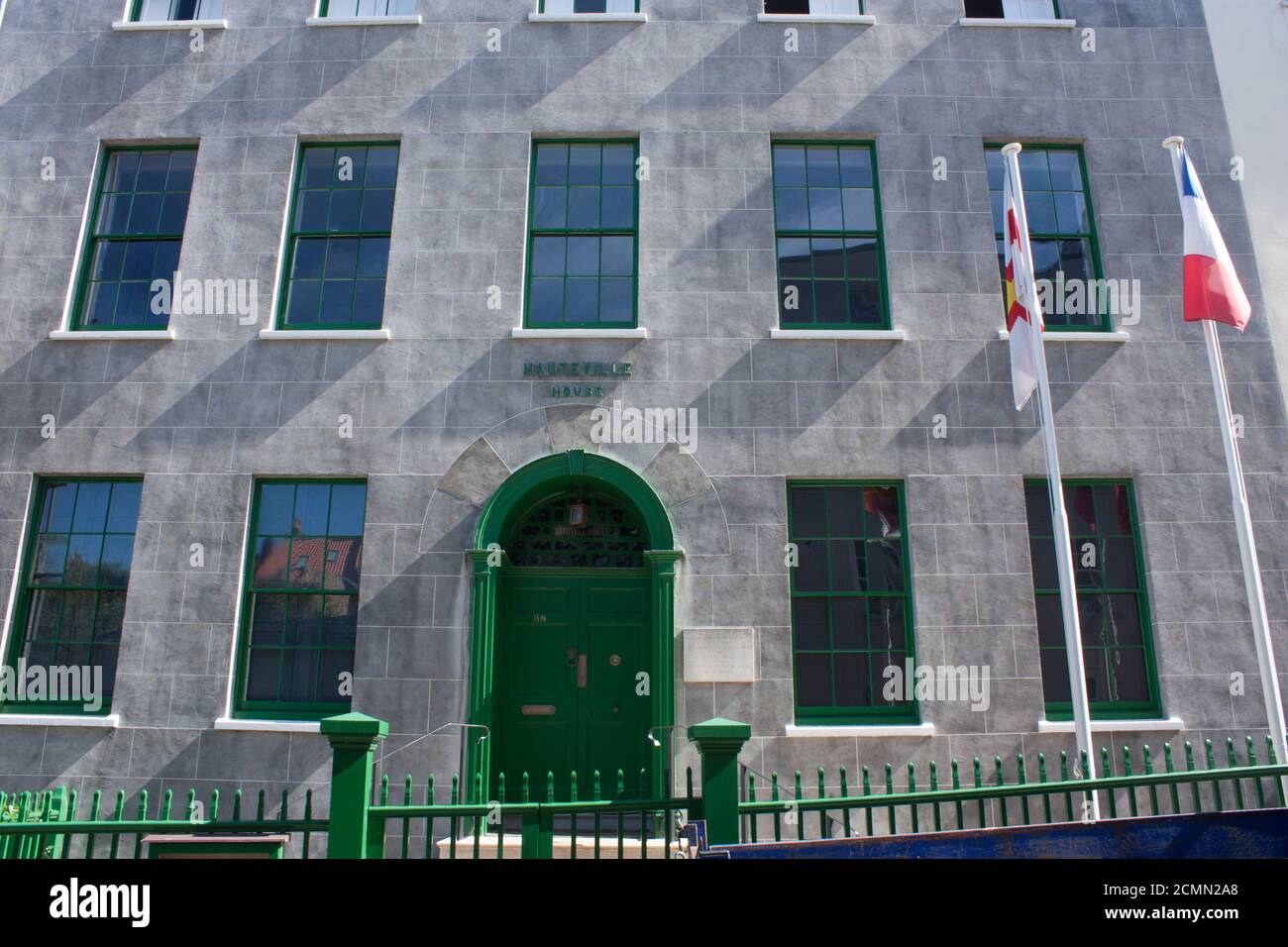 Guernsey. St Peter Port. Hauteville House facade. (Victor Hugo's residence) Stock Photo
