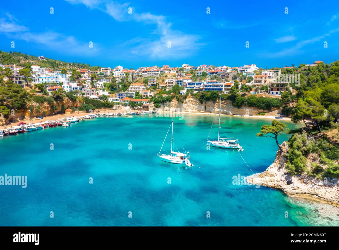 Amazing beach of Votsi in Alonnisos island, Greece Stock Photo - Alamy