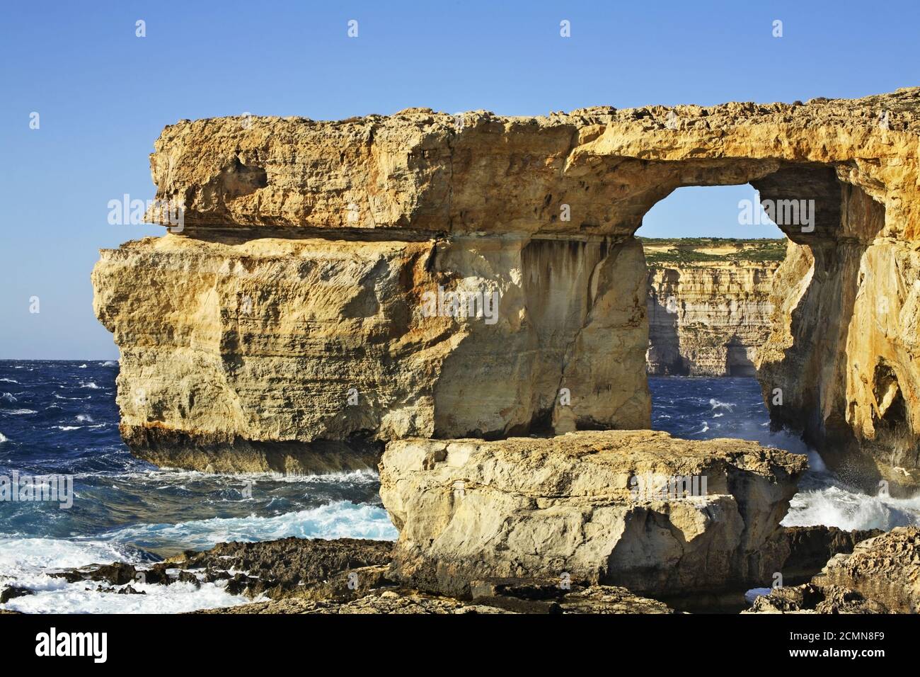 Azure Window  - tieqa zerqa on Gozo island. Dwejra Bay. Malta Stock Photo