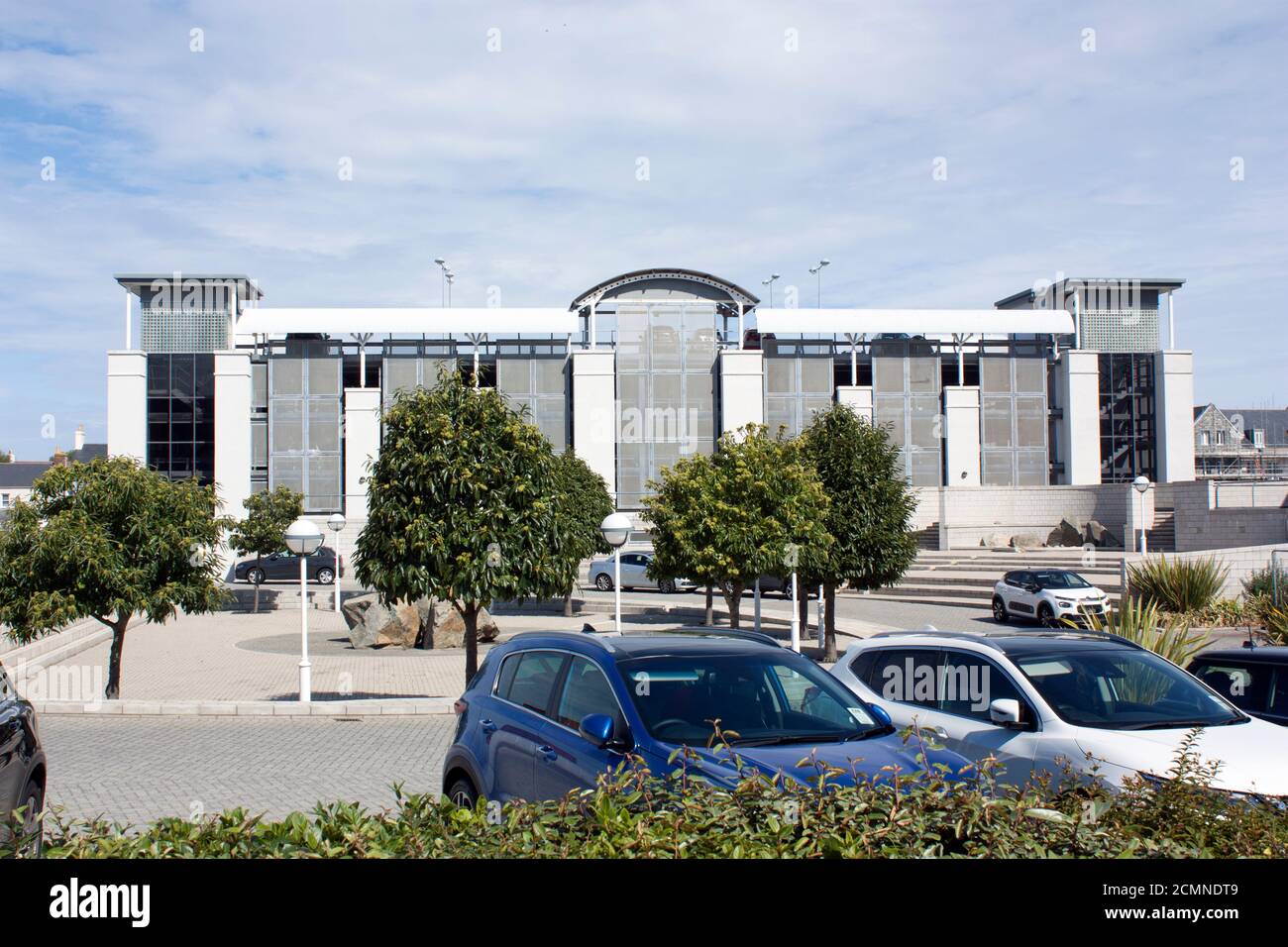 Channel Islands. Guernsey. St Peter Port. Admiral Park. Multi-story car park. Stock Photo