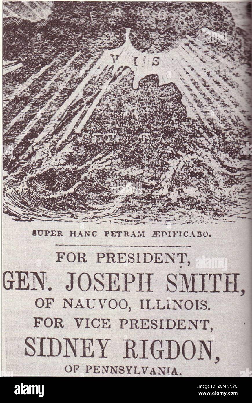 Joseph Smith presidential election pamphlet, 1844. Stock Photo