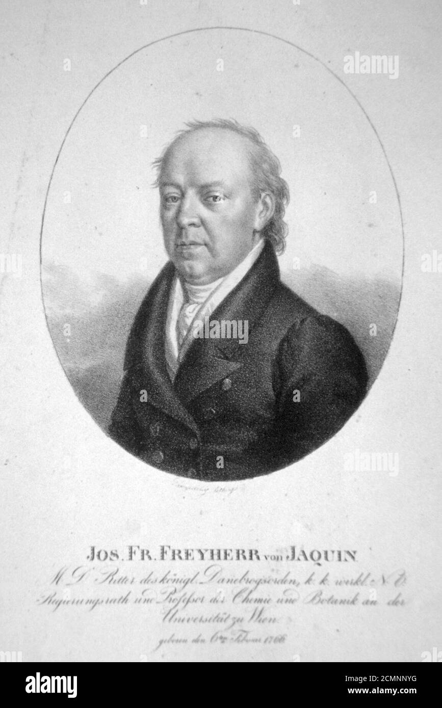 Josef Franz von Jacquin 2 Litho. Stock Photo