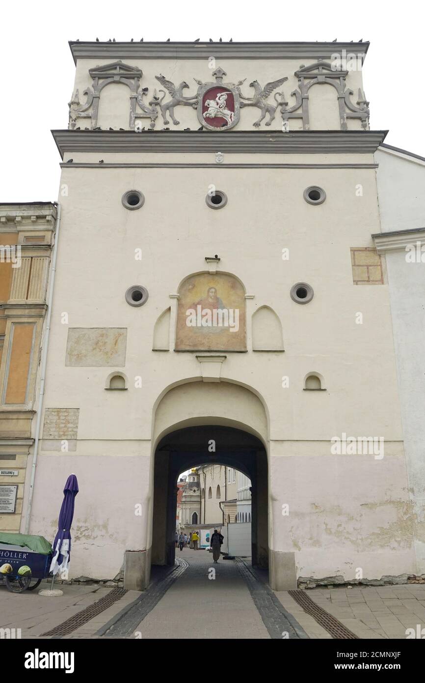 Gate of Dawn, Aušros vartai, Vilnius, Lithuania, Europe Stock Photo