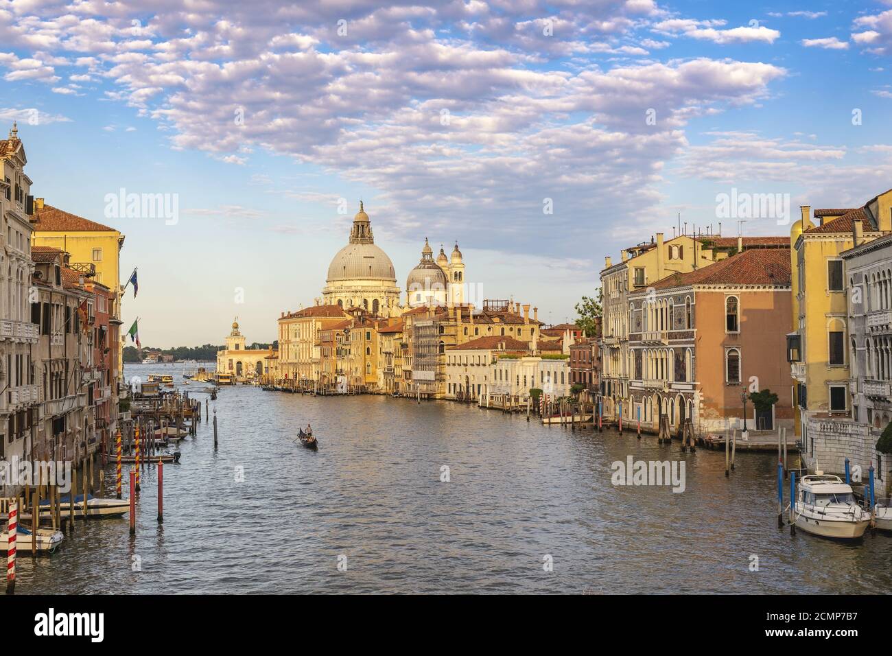 Venice Italy, city skyline at Grand Canal and Basilica di Santa Maria della Salute Stock Photo