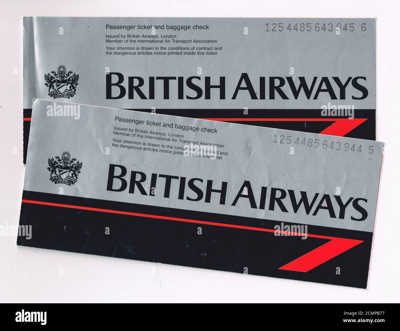 Old British Airways ticket, 90ies Stock Photo Alamy