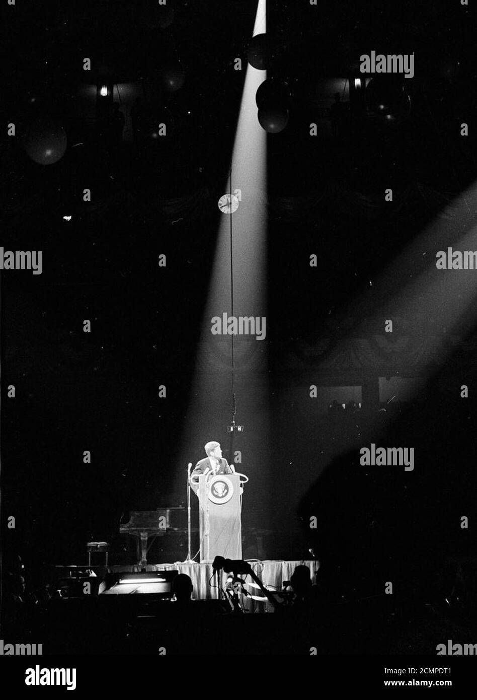 John F. Kennedy speach in Madison Square Garden 1962. Stock Photo