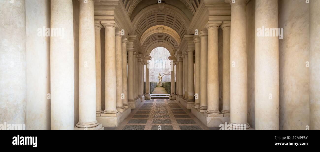 Luxury palace with marble columns in Rome Stock Photo - Alamy
