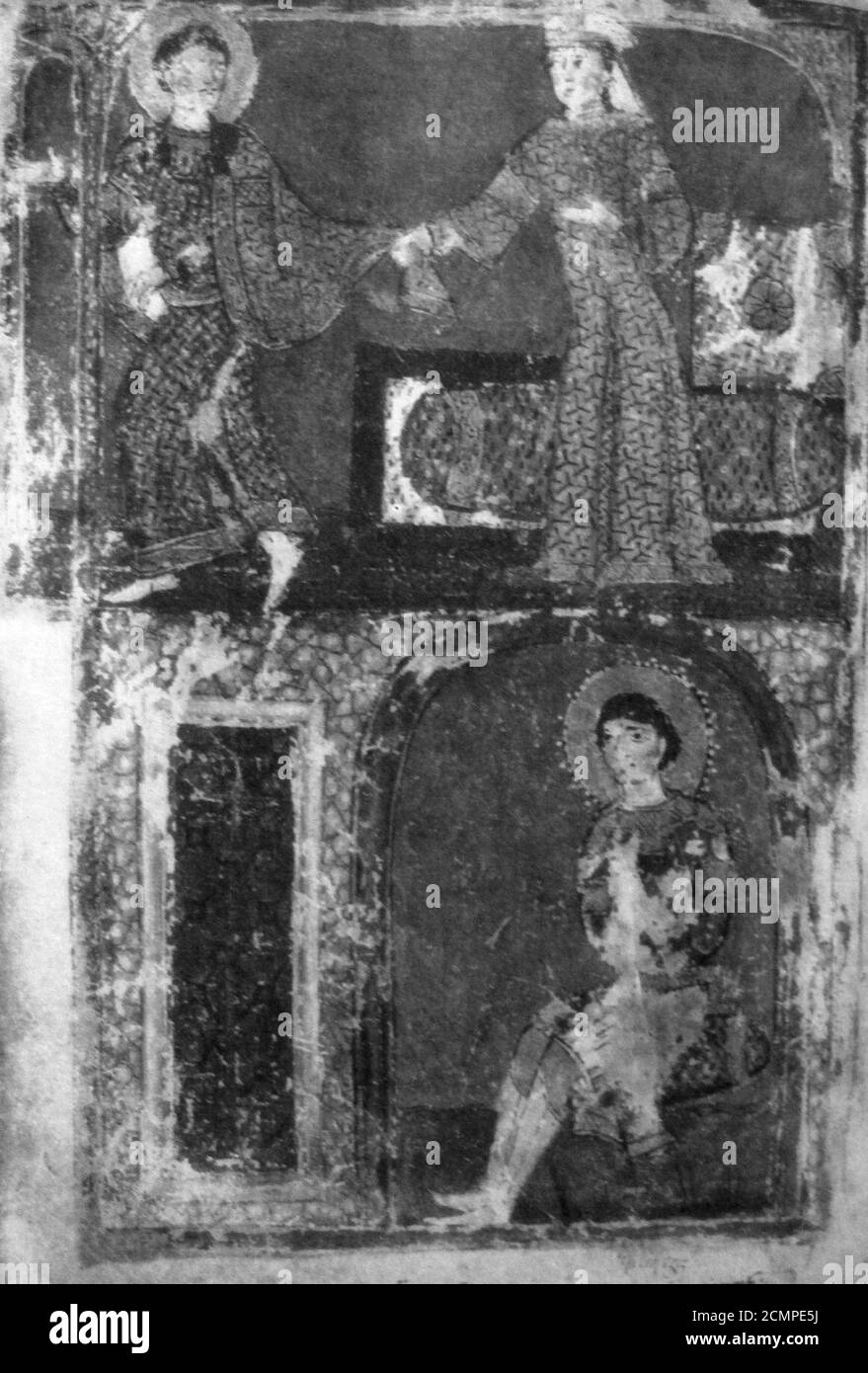 Joseph and Potiphar's wife (Georgian MSS, 13th c.). Stock Photo