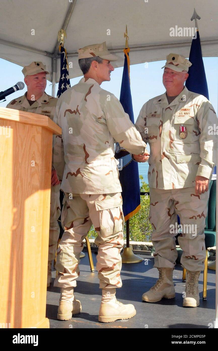 JTFGTMO Navy Expeditionary Guard Battalion Change of Command Stock