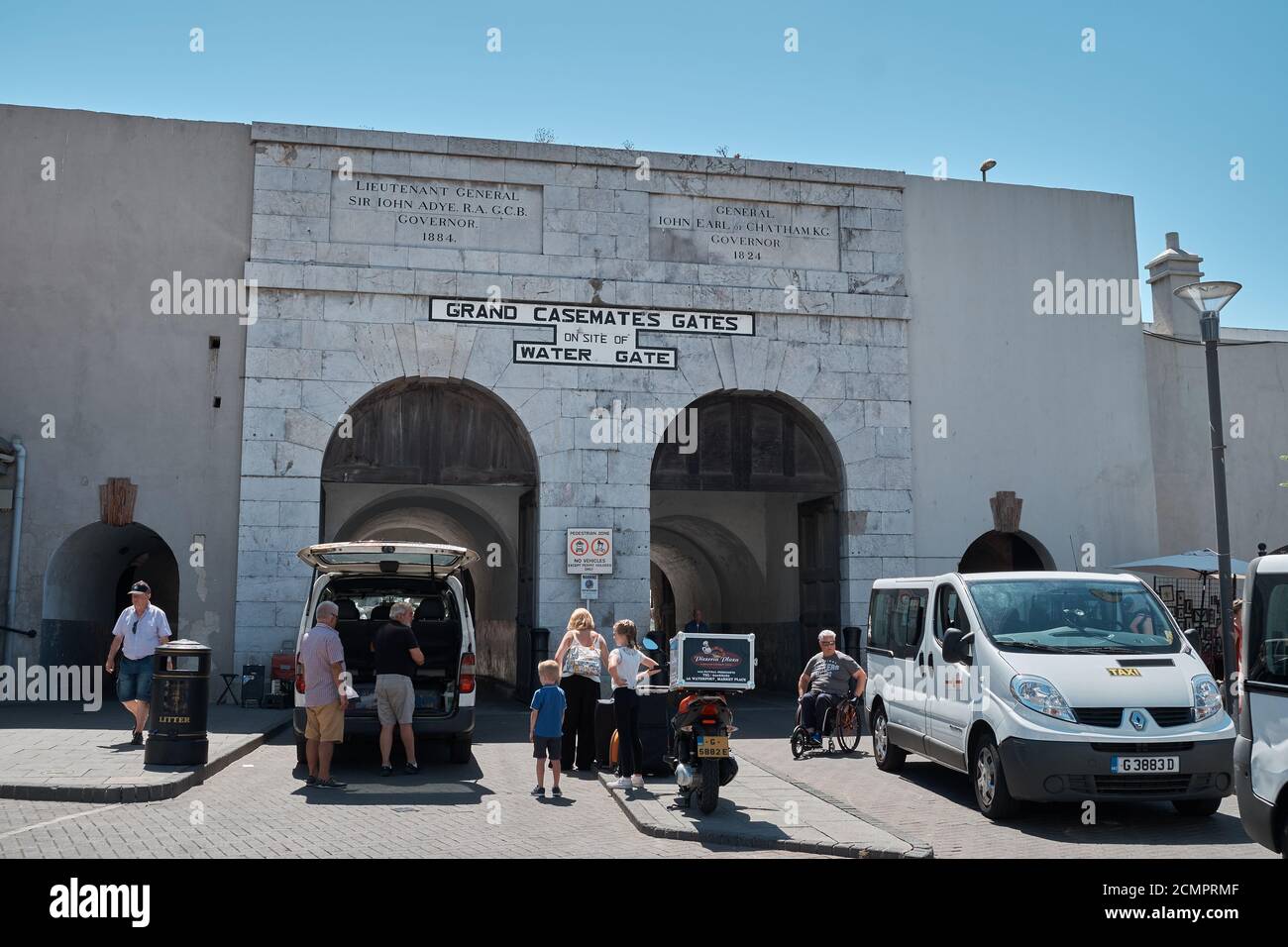 Grand Casemates gates entrance, Gibraltar, british overseas territory, Iberian peninsula, Europe. Stock Photo