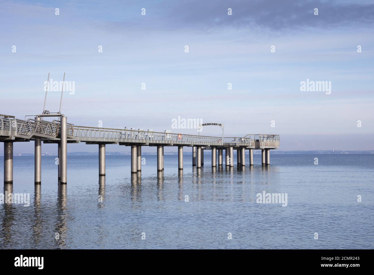 Sea bridge at the Baltic sea, Niendorf Stock Photo