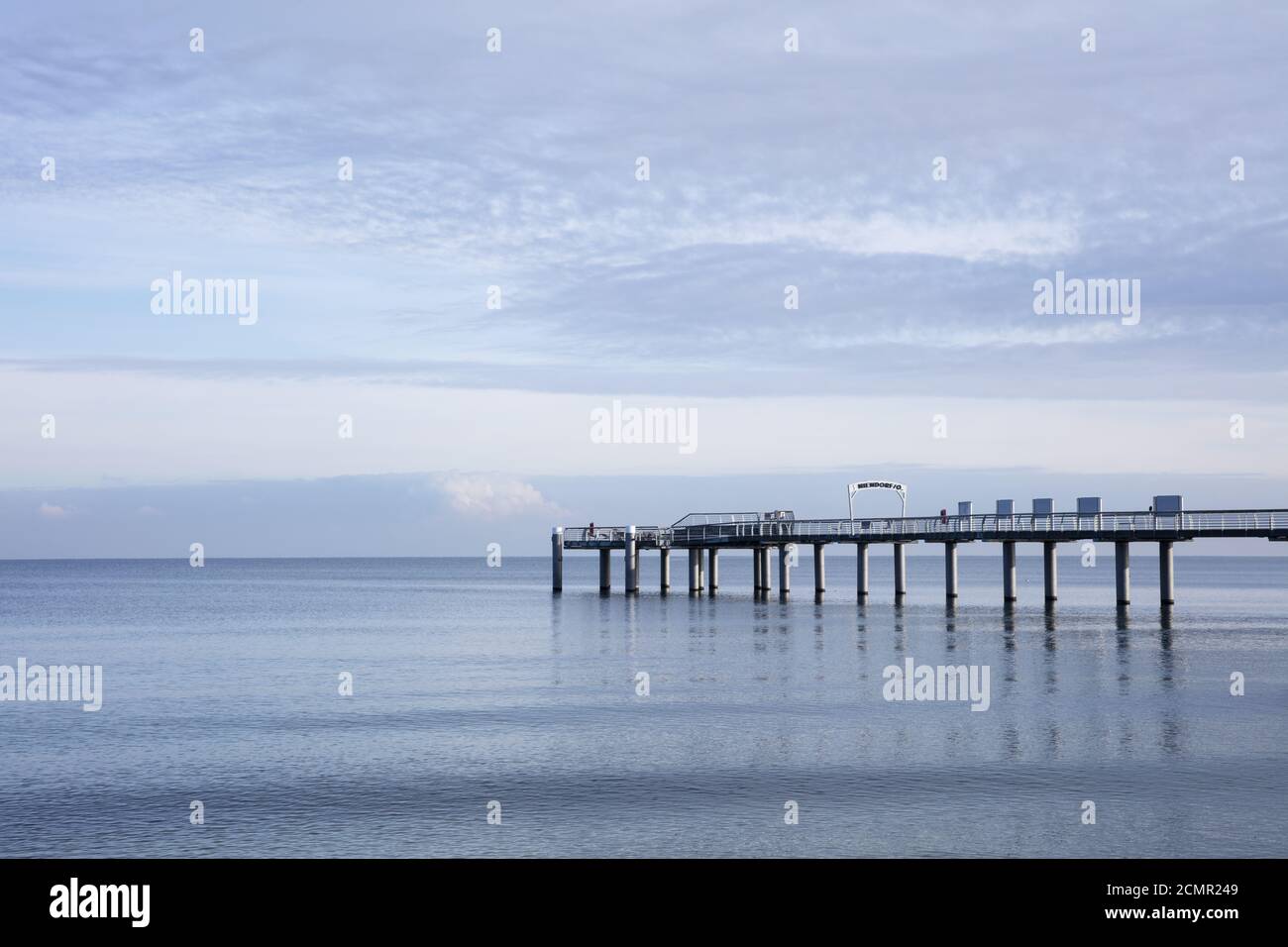 Sea bridge at the Baltic sea, Niendorf Stock Photo