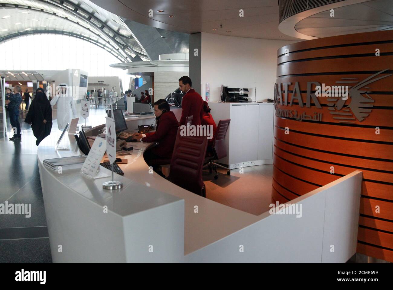 qatar airways staff high resolution stock photography and images alamy
