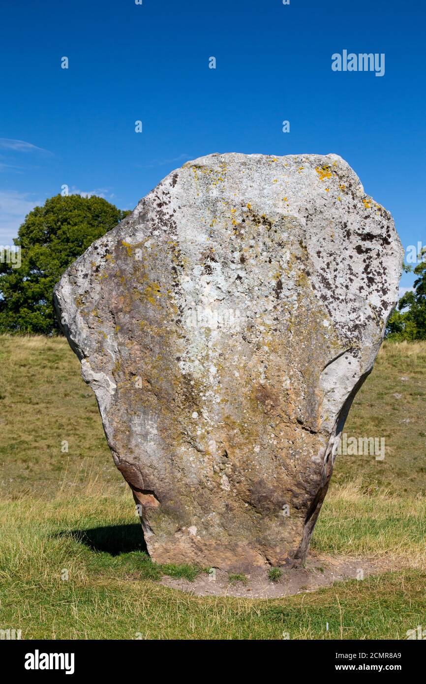 Avebury standing stones is a Neolithic henge monument in Wiltshire, England Stock Photo