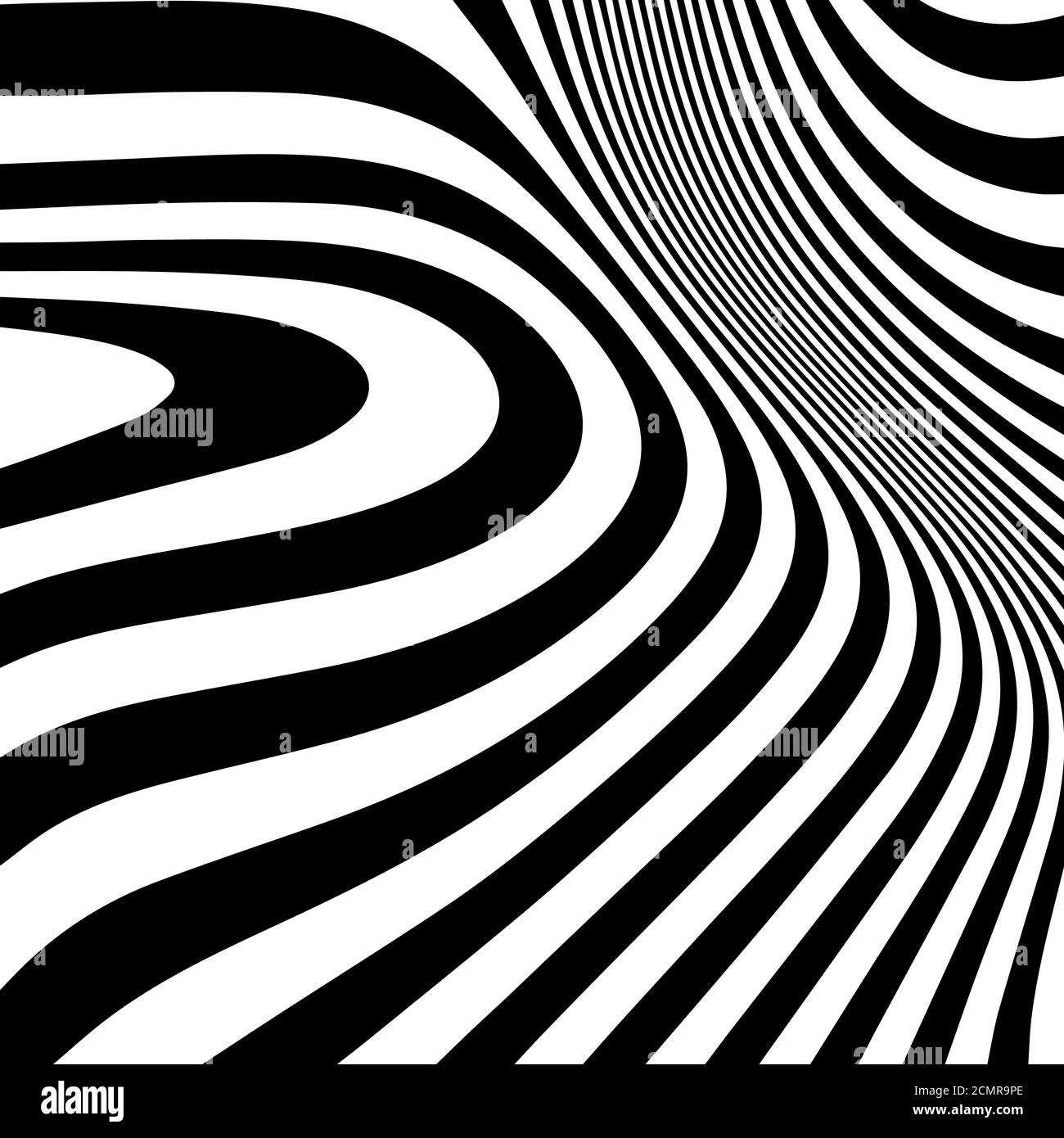 Striped abstract wavy background. black and white zebra print