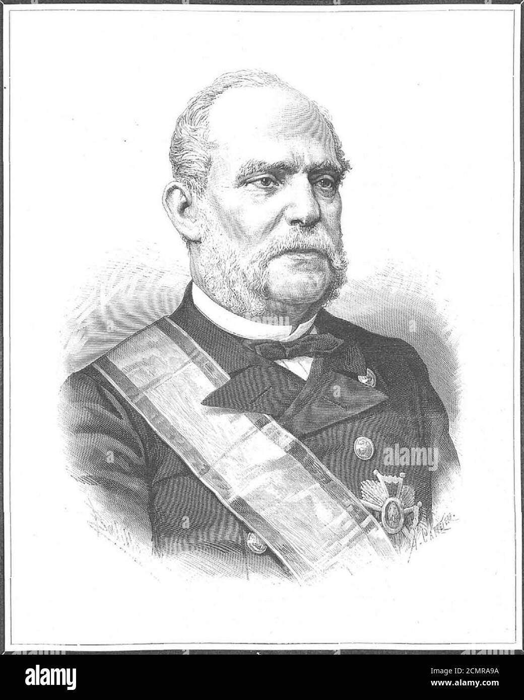 Juan Bautista Topete, en La Ilustración Española y Americana. Stock Photo