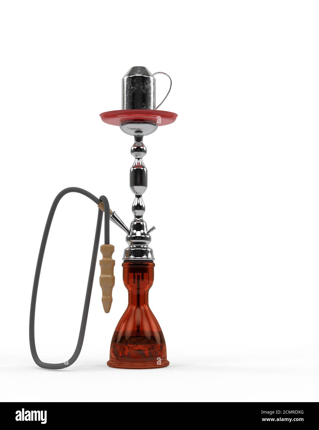 East relax red shisha for smoking tobacco from glass and metall material 3d illustration Stock Photo