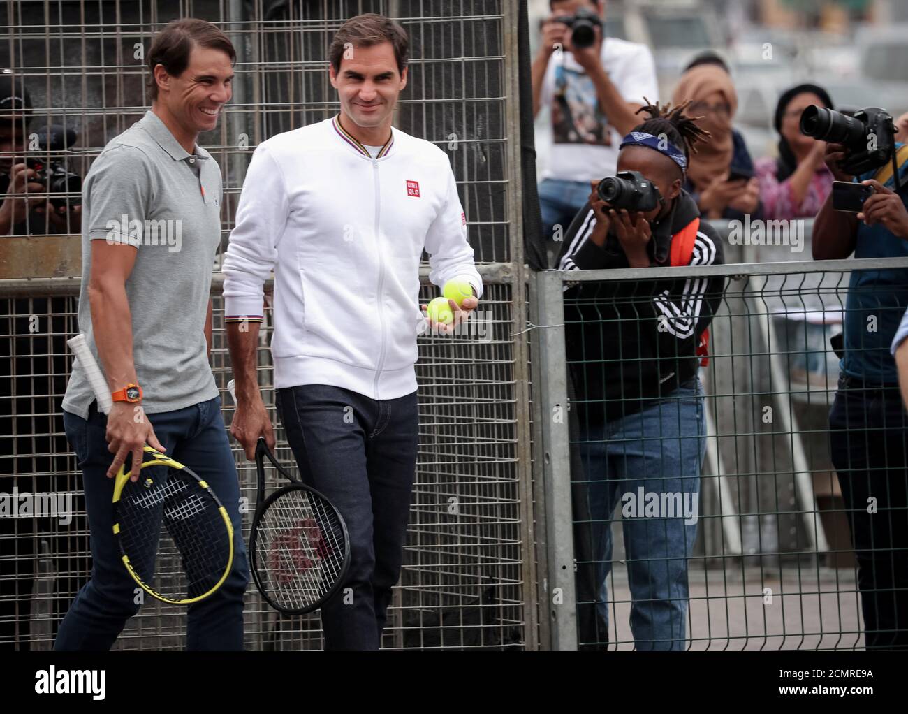 Roger Federer and Rafael Nadal arrive for a photo session ahead of their  "Match in Africa" exhibition tennis match in Cape Town, South Africa,  February 7, 2020. REUTERS/Mike Hutchings Stock Photo - Alamy
