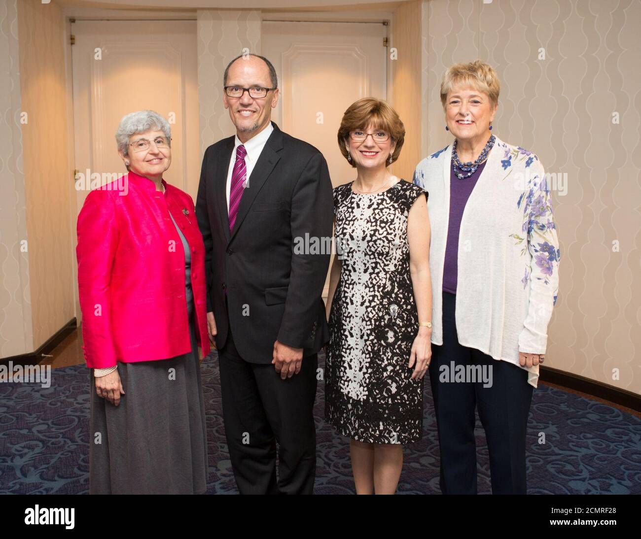 Judith L. Lichtman, Thomas Perez, Debra L. Ness and Ellen Malcolm, 2015. Stock Photo