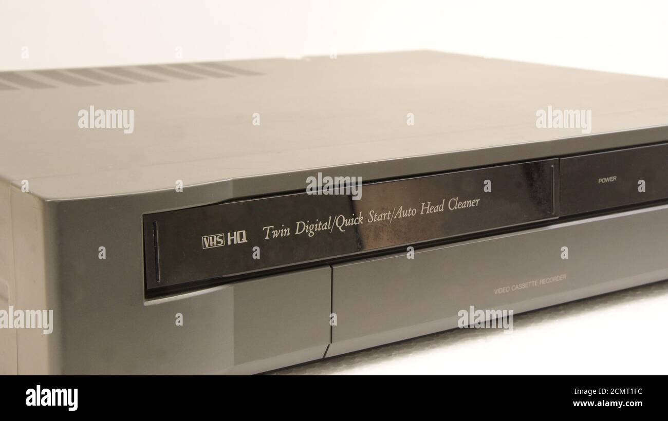 Home video system device. Device for playing tapes in the video home system like films, programs widely used in the eighties and nineties Stock Photo