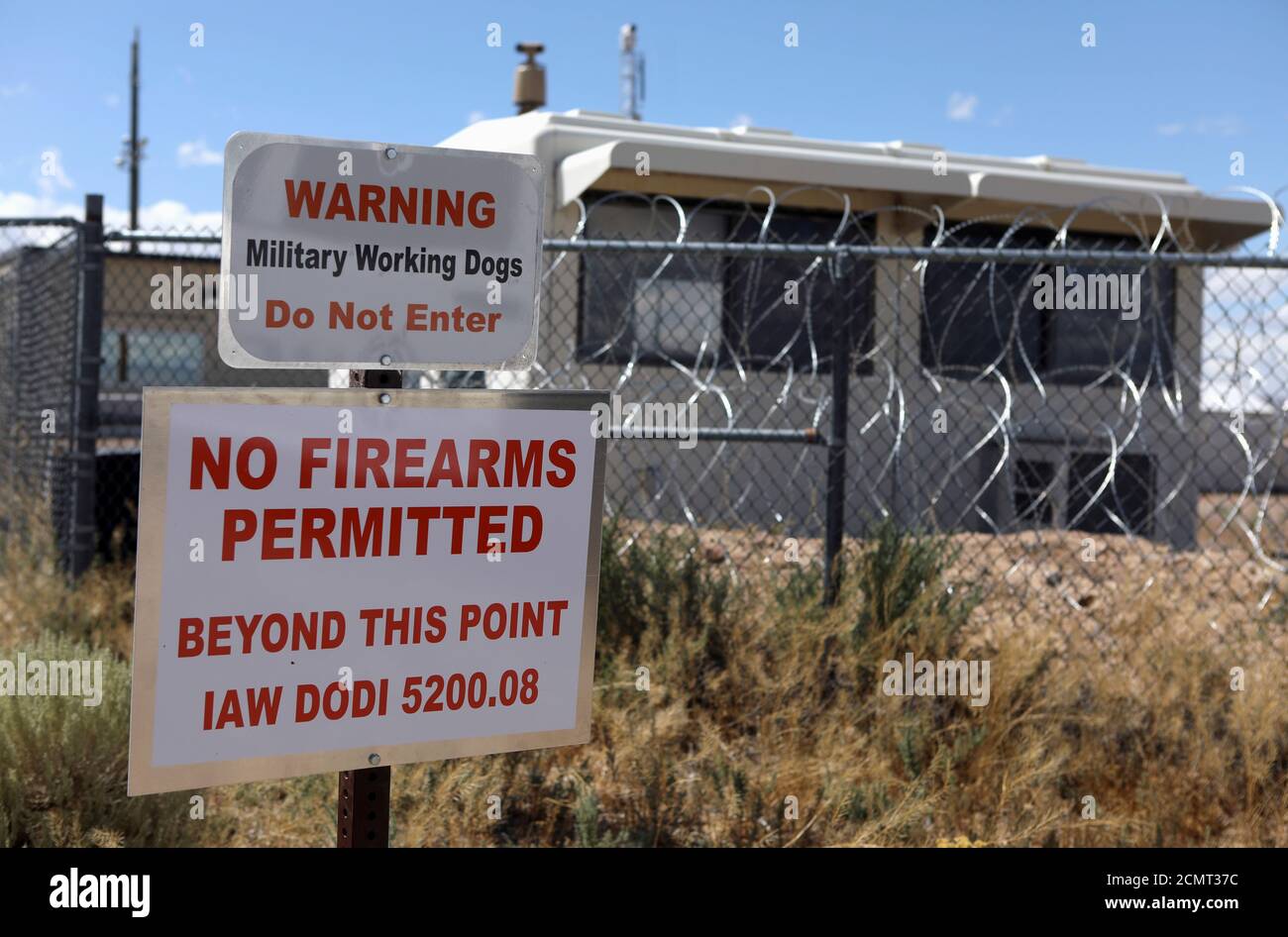 Razor Wire And Security Cameras At The Entrance To Area 51 As An Influx Of  Tourists Responding To A Call To 'Storm' Area 51, A Secretive U.s. Military  Base Believed By Ufo