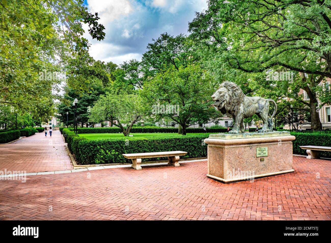'The Scholar's Lion', Columbia University, New York City, New York, USA Stock Photo