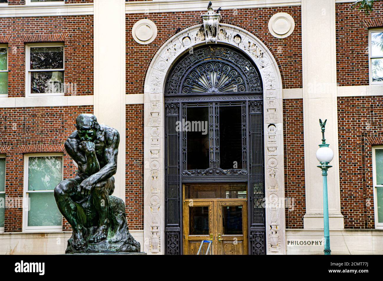 Philosophy Hall and Statue, Columbia University, New York City, New York, USA Stock Photo