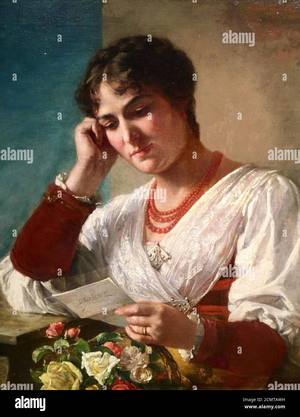 Josefine Swoboda The Letter, 1886 Stock Photo Alamy